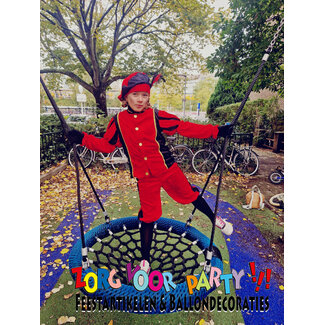 Haza-Witbaard Piet Velours - Rood/Zwart