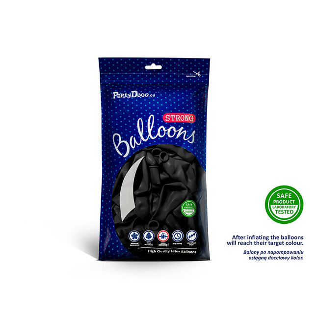 50 Ballonnen Pastel Black - 27 cm
