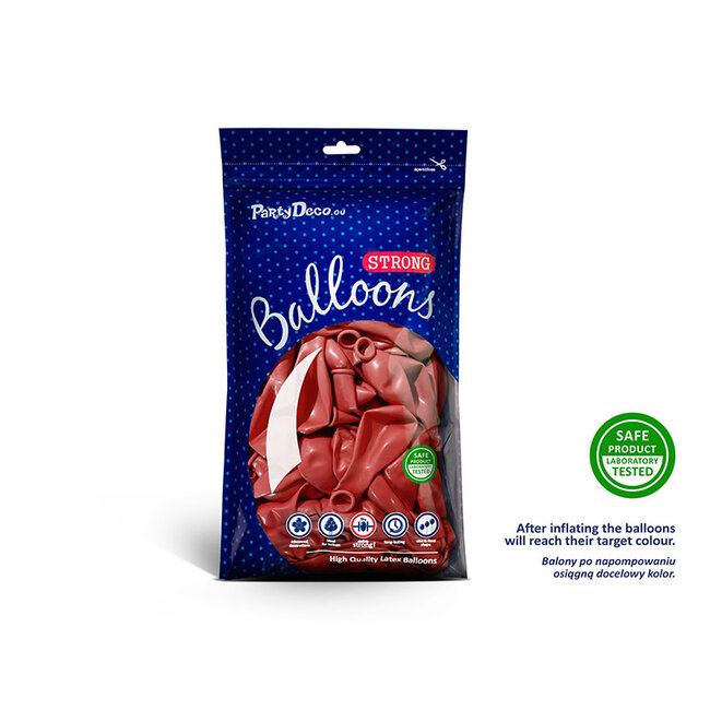 50 Ballonnen Metallic Poppy Red - 27 cm