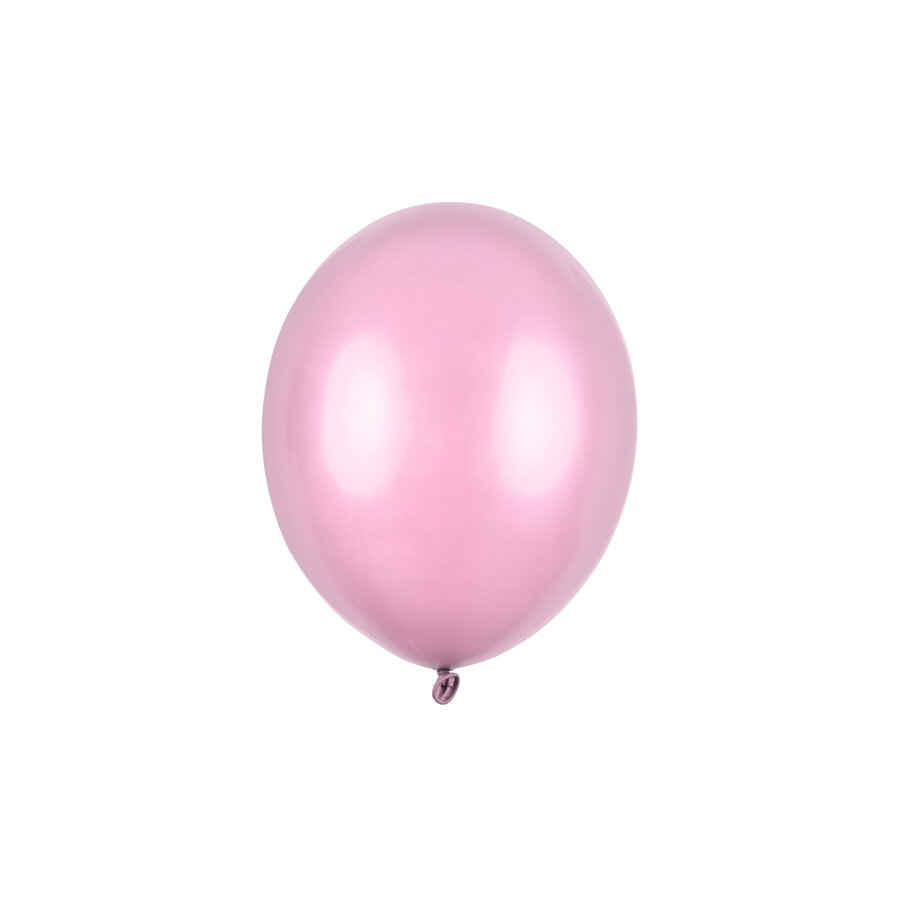 10 Ballonnen Metallic Licht Roze - 27 cm-1