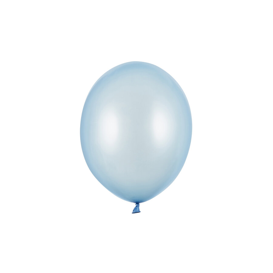 10 Ballonnen Metallic Baby Blue - 27 cm-1