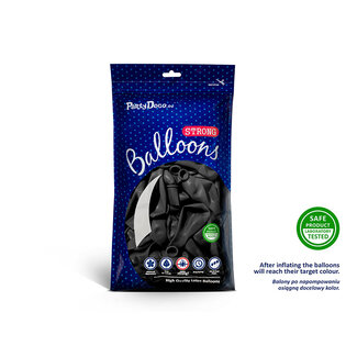 Strong Balloons 100 Ballonnen Metallic Black - 27 cm