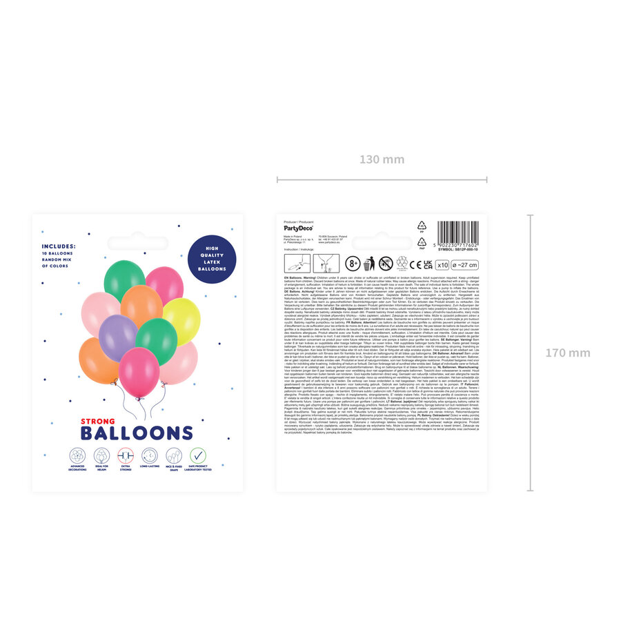 10 Ballonnen Pastel Mix - 27 cm-2