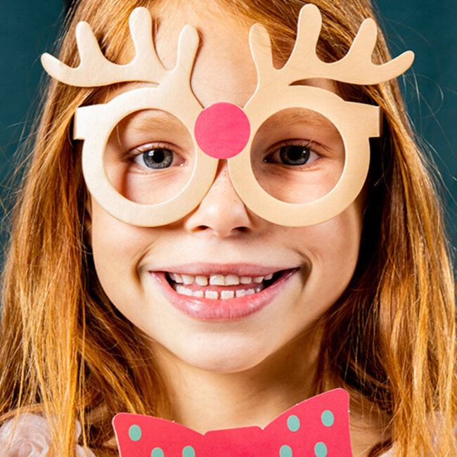 Brillen - Holly Jolly - Papier - 6 stuks