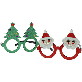 Bril Kerstmis Kerstboom/Kerstman - 2 stuks
