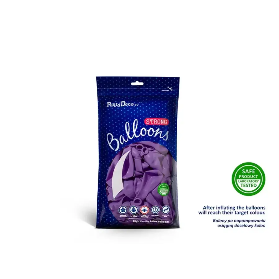 100 Ballonnen Pastel Lavender Purple - 12 cm-2