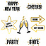 Happy New Year - Stickers Voor Glazen