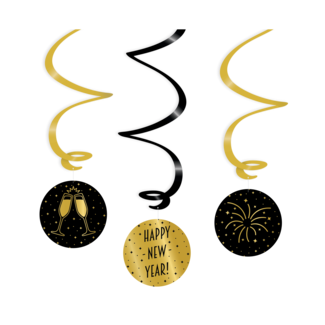Paperdreams Swirl Decoratie - Happy New Year - 3 st