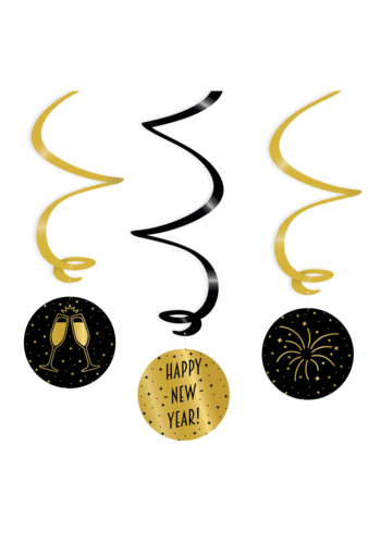 Swirl Decoratie - Happy New Year - 3 st 