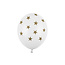 Heliumballon Wit - Gouden Sterren - 30 cm