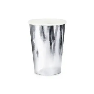 PartyDeco Bekertjes Sparkling Zilver