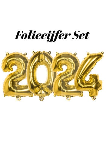 Folie Cijfer Set 2024 - Goud - 36 cm 