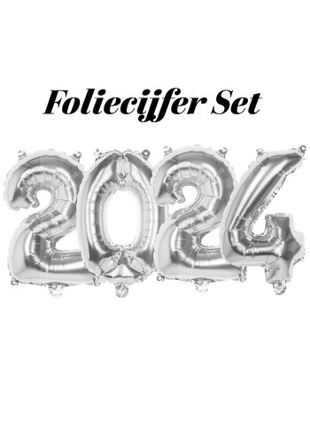 Folie Cijfer Set 2024 - Zilver - 36 cm 