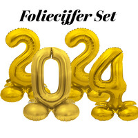 Complete set Folie cijfers 2024 - Goud - Lucht vulling