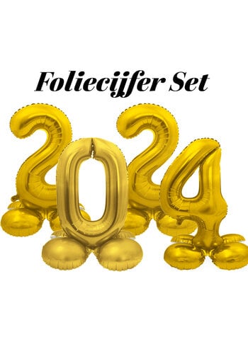 Complete set Folie cijfers 2024 - Goud - Lucht vulling 