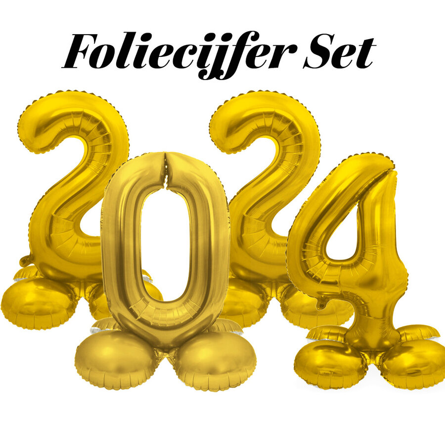 Complete set Folie cijfers 2024 - Goud - Lucht vulling-1