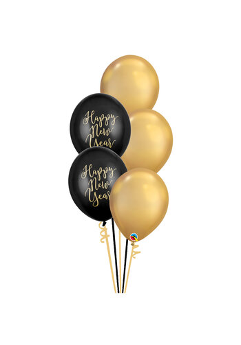 Staander Oud & Nieuw - 5 Heliumballonnen 