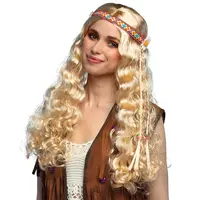 thumb-Pruik Hippie met Hoofdband - Blond-1