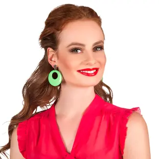 Boland Oorbellen Hippie Neon Groen