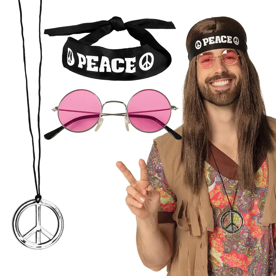 Set Peace - hoofdband, bril & ketting-1