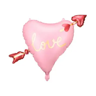 PartyDeco Folieballon Heart with arrow - 76x55cm