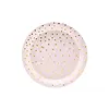 PartyDeco Bordjes Roze Dots Gold  - 18cm - 6 stuks