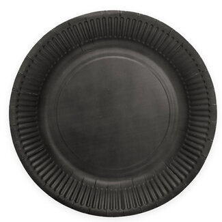 PartyDeco Bordjes Zwart - 18cm - 6 st