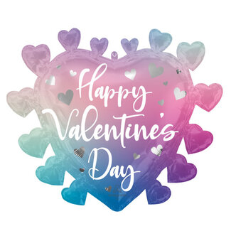 Anagram Folieballon Jumbo Happy Valentine's Day Ombre - 68x58cm