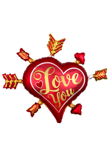 Folieballon Jumbo Love You Arrows - 86x71cm 