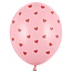 Strong Balloons Helium Ballon Roze met Rode Hartjes - (28cm)