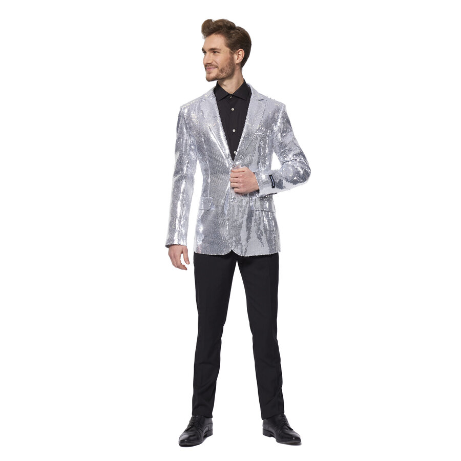 Suitmeister Men's Blazer - Sequins Silver-4