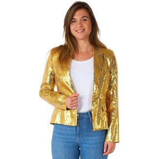 Suitmeister Suitmeister Women's Blazer Sequins Gold