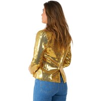 thumb-Suitmeister Women's Blazer Sequins Gold-2