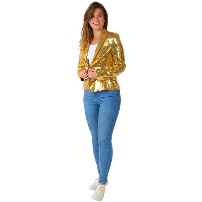 Suitmeister Women's Blazer Sequins Gold