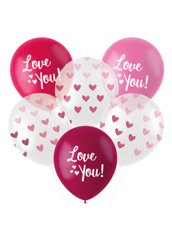 Ballonnen Love You - 6 stuks 