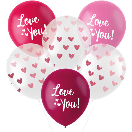 Ballonnen Love You - 6 stuks 