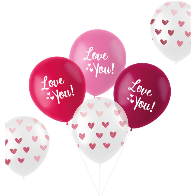 Ballonnen Love You - 6 stuks