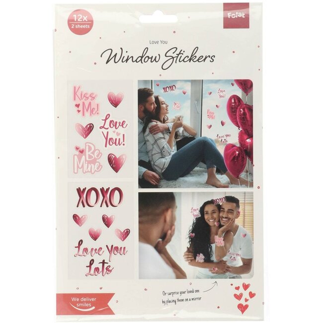 Raamstickers - Ombre Love - 12 stuks