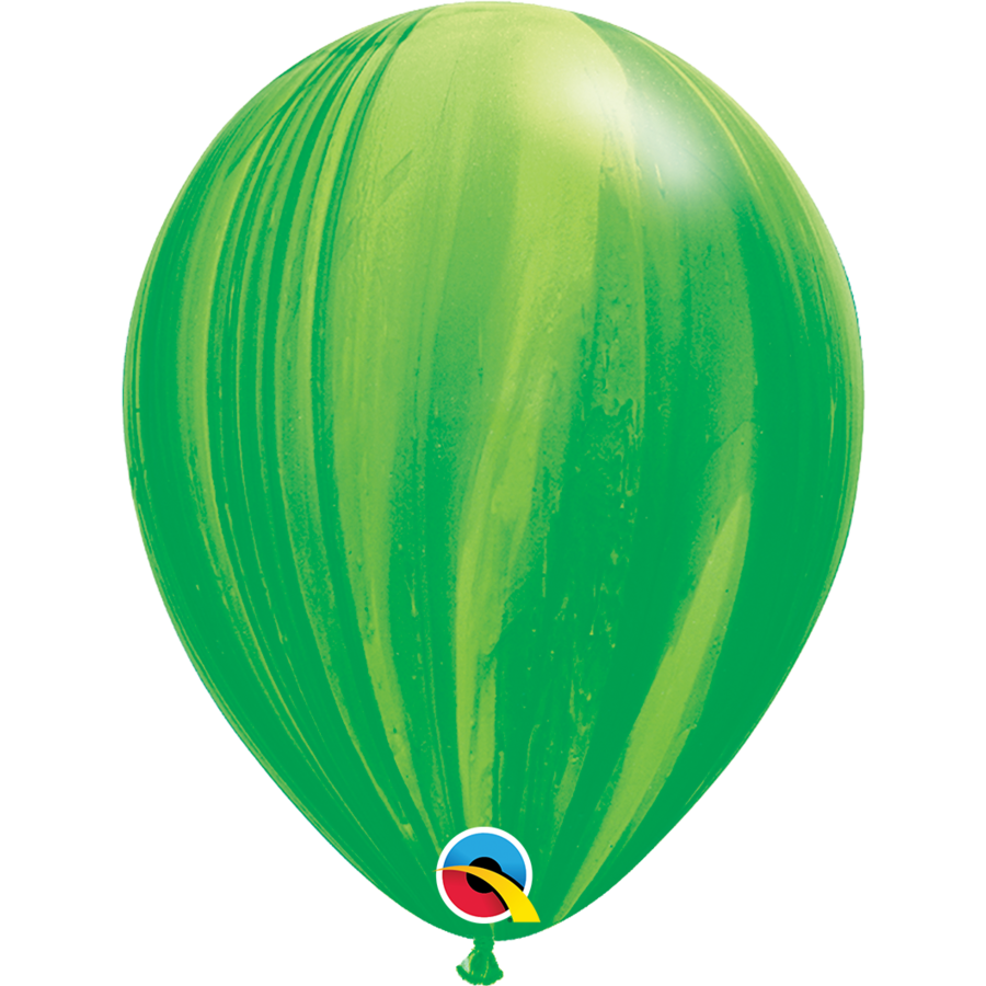 Heliumballon Green Rainbow Marmer (28cm)-1