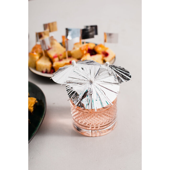 Prikkers Parasol Metallic Zilver - 10 stuks