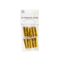 thumb-Prikkers Parasol Metallic Goud - 10 stuks-2
