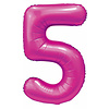 Globos Folieballon Cijfer 5 Satijn Hot Pink