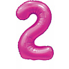 Globos Folieballon Cijfer 2 Satijn Hot Pink