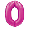 Globos Folieballon Cijfer 0 Satijn Hot Pink