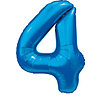 Globos Folieballon Cijfer 4 Satijn Blauw