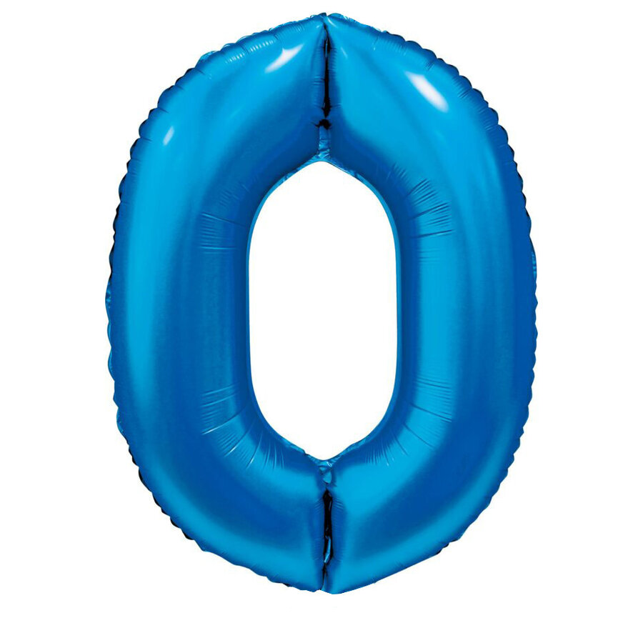 Folieballon Cijfer 0 Satijn Blauw-1