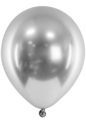 Ballonnen Chrome Silver - 33cm - 10 stuks 