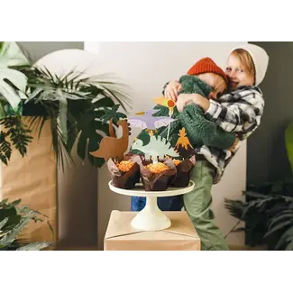 PartyDeco Taarttoppers Dinosaurussen - 6st - 8-12 cm