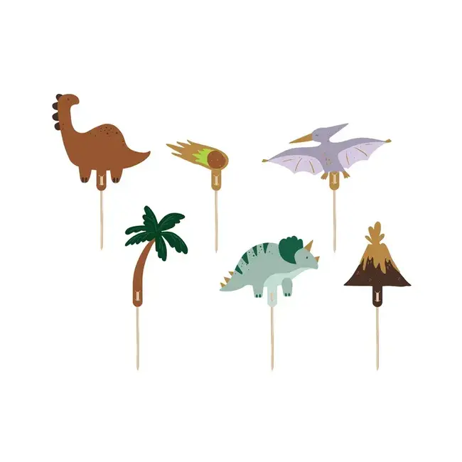 Taarttoppers Dinosaurussen - 6st - 8-12 cm