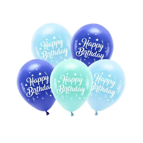 Eco Ballonnen Happy Birthday - Blue 